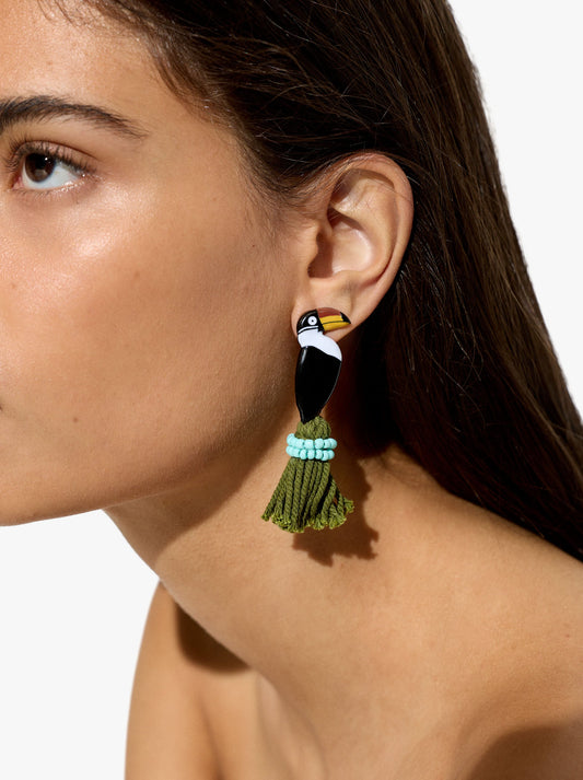 Maxi Bird Earrings With Enamel