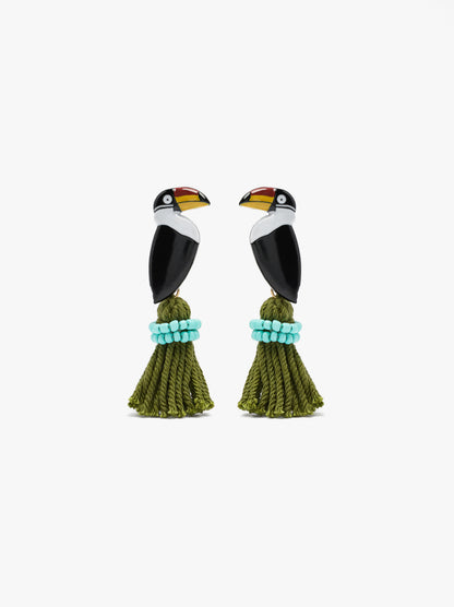Maxi Bird Earrings With Enamel