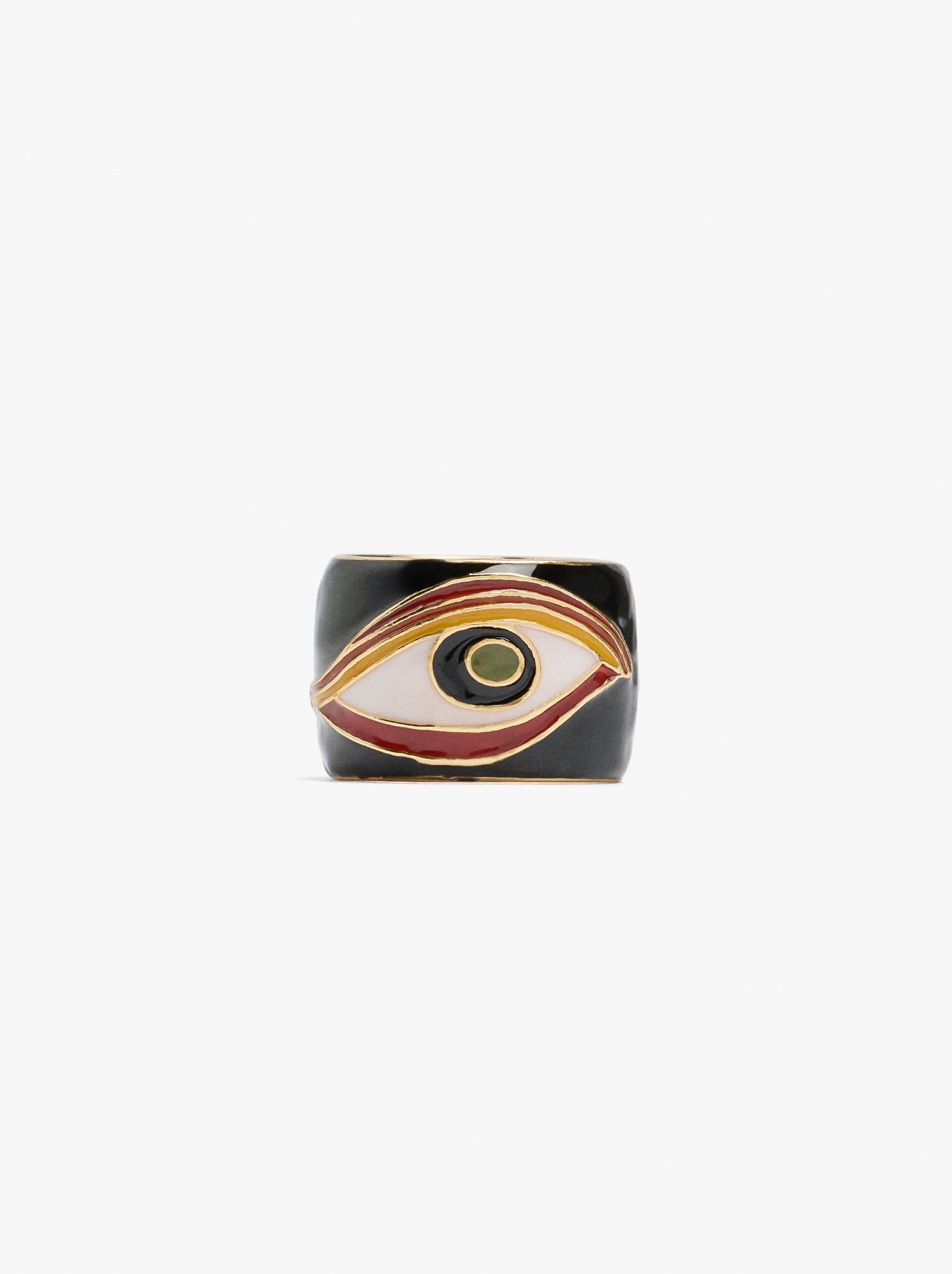 Wide Eye Ring With Enamel