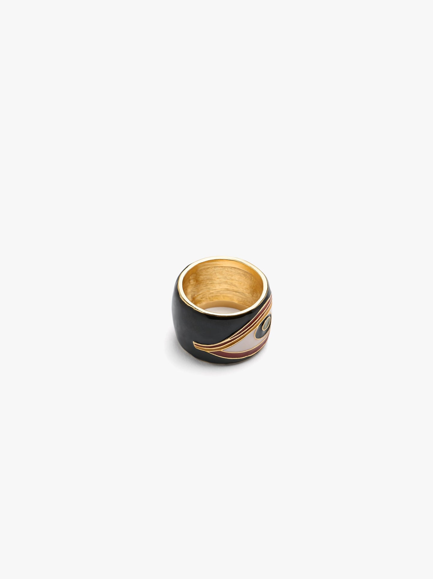 Wide Eye Ring With Enamel