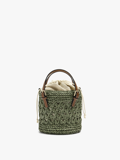 Bucket Bag With Paper Straw Effect