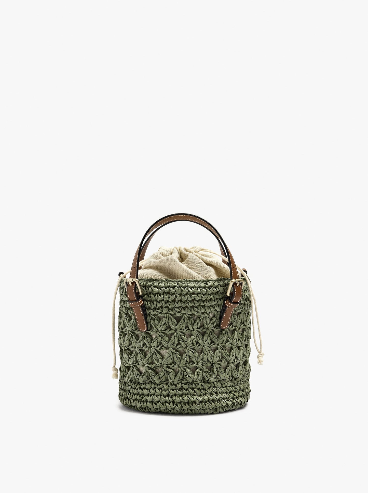 Bucket Bag With Paper Straw Effect
