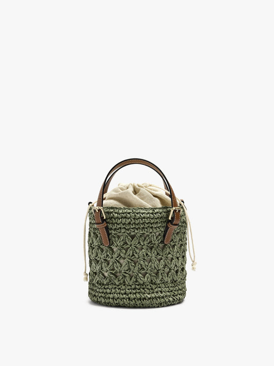 Bucket Bag With Paper Straw Effect