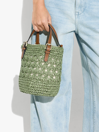 Bucket Bag With Paper Straw Effect