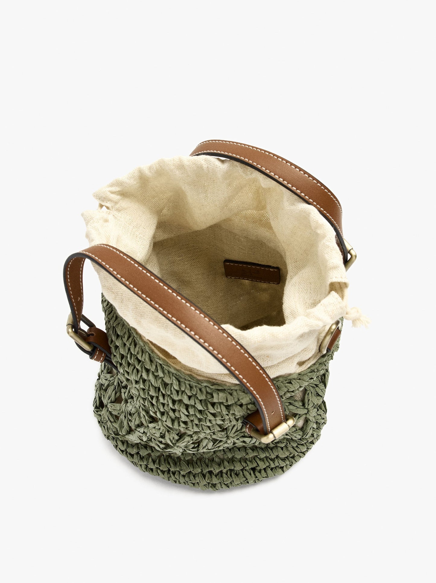 Bucket Bag With Paper Straw Effect
