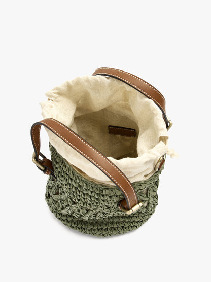 Bucket Bag With Paper Straw Effect