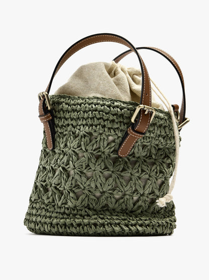 Bucket Bag With Paper Straw Effect
