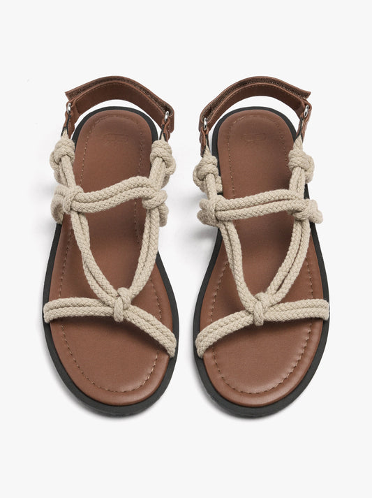 Flat Sandals With Cord Straps