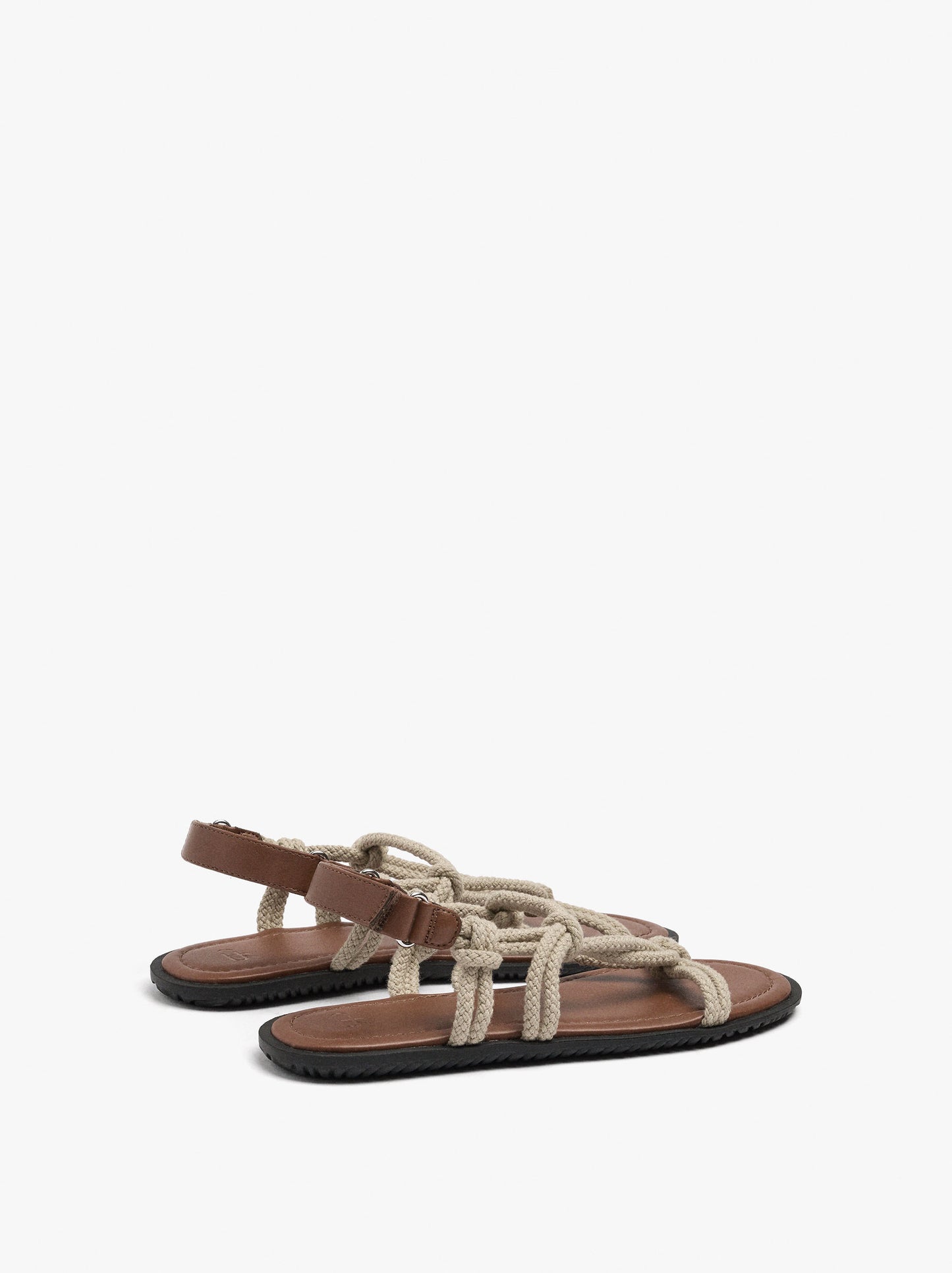 Flat Sandals With Cord Straps
