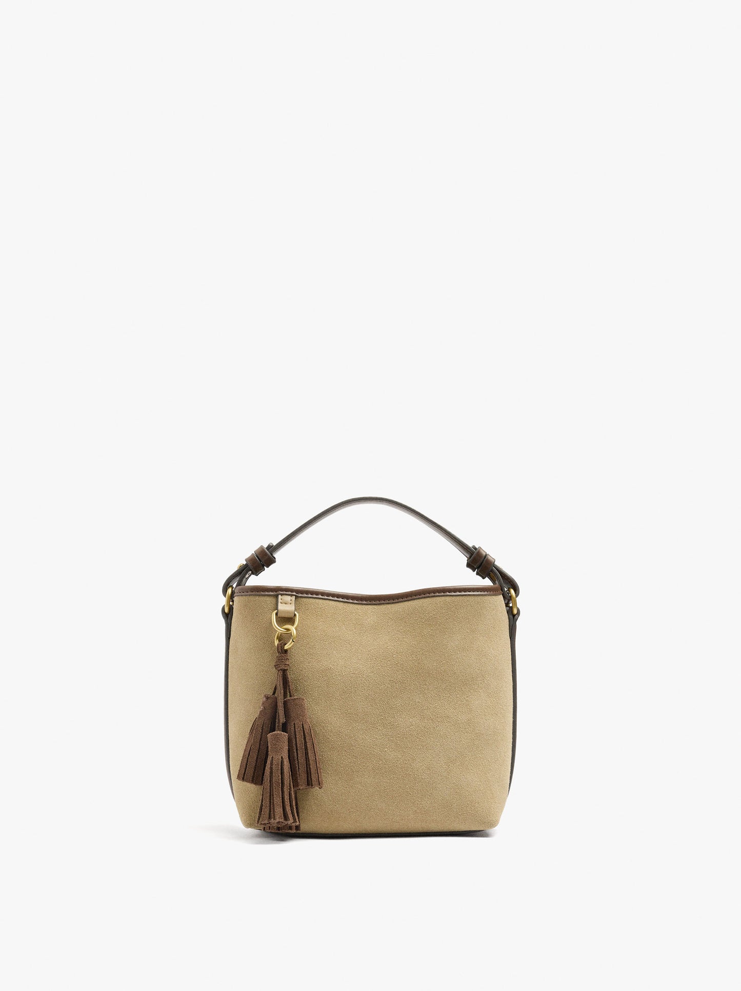 Bucket Bag With Leather Details With Pendant