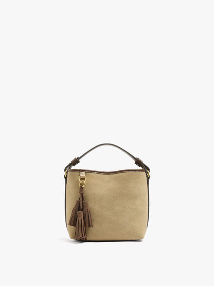 Bucket Bag With Leather Details With Pendant