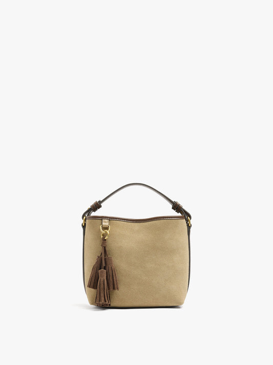 Bucket Bag With Leather Details With Pendant