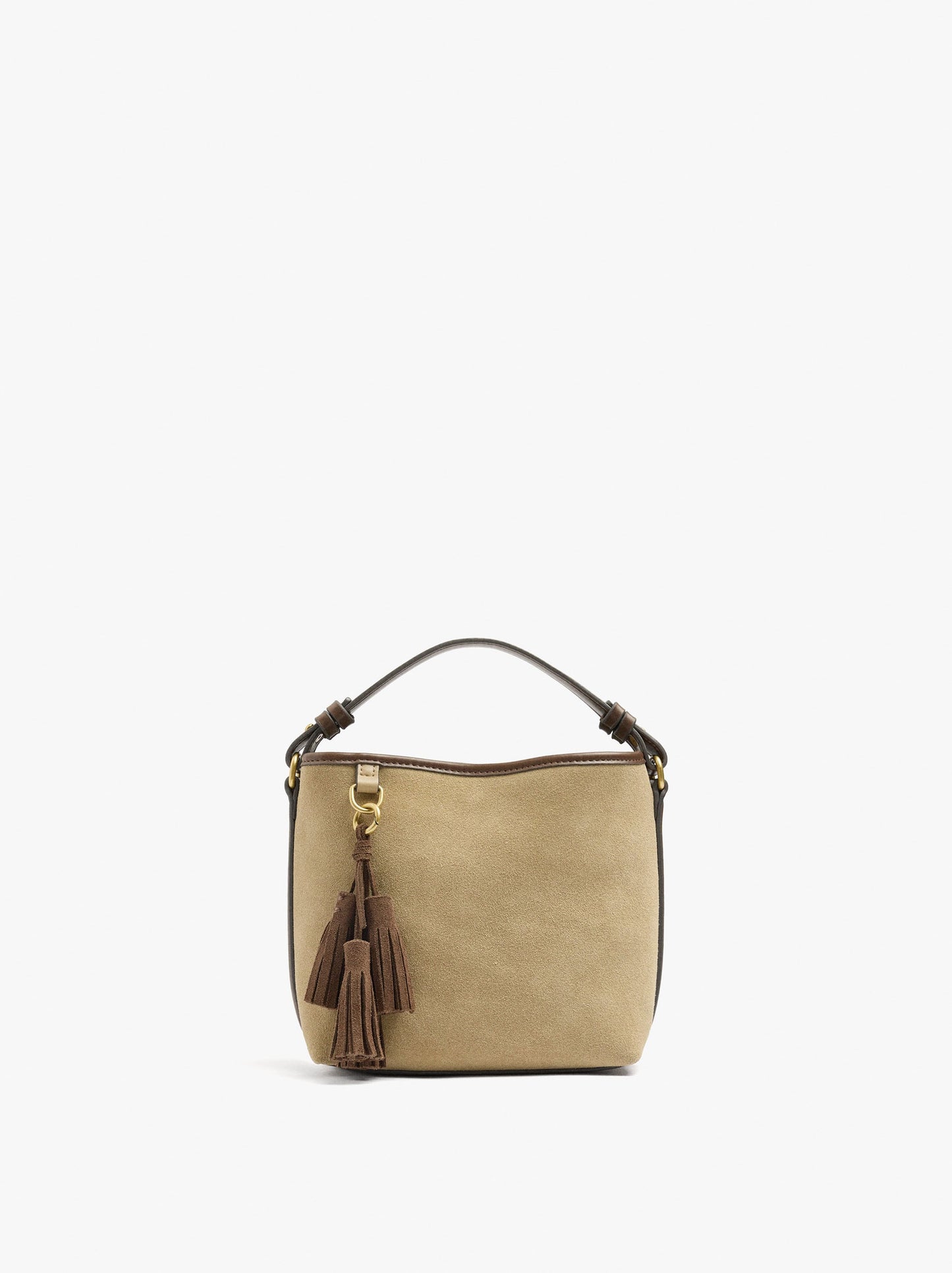 Bucket Bag With Leather Details With Pendant