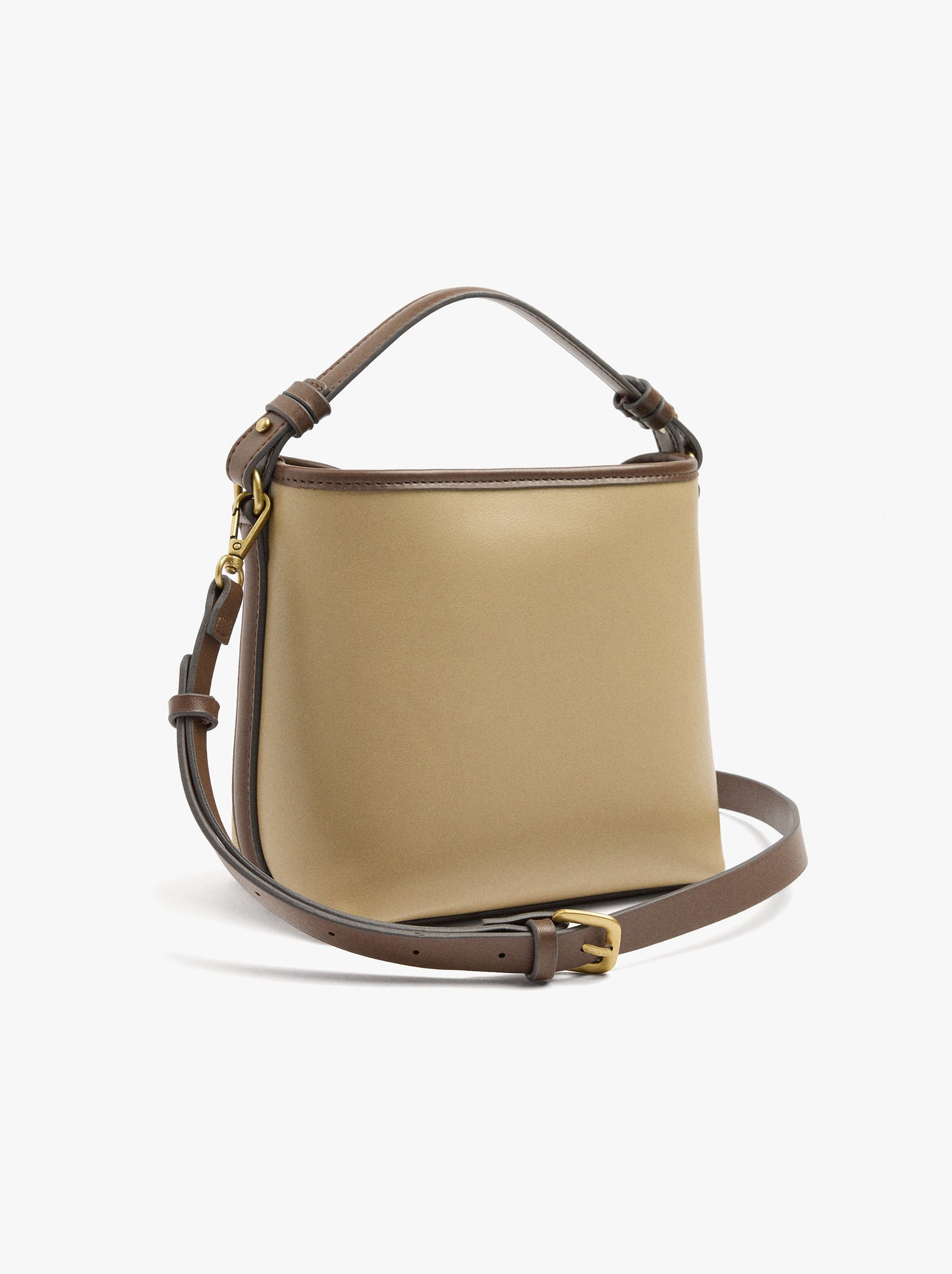 Bucket Bag With Leather Details With Pendant