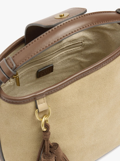 Bucket Bag With Leather Details With Pendant