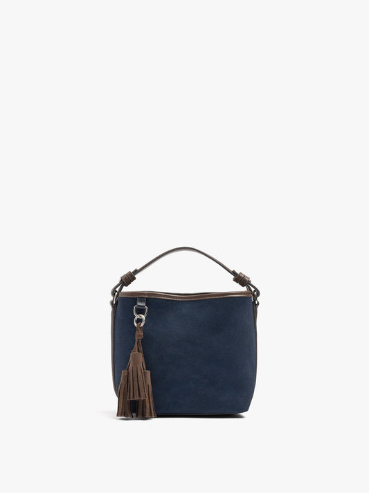 Bucket Bag With Leather Details With Pendant