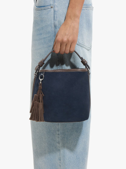 Bucket Bag With Leather Details With Pendant