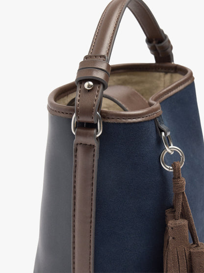 Bucket Bag With Leather Details With Pendant
