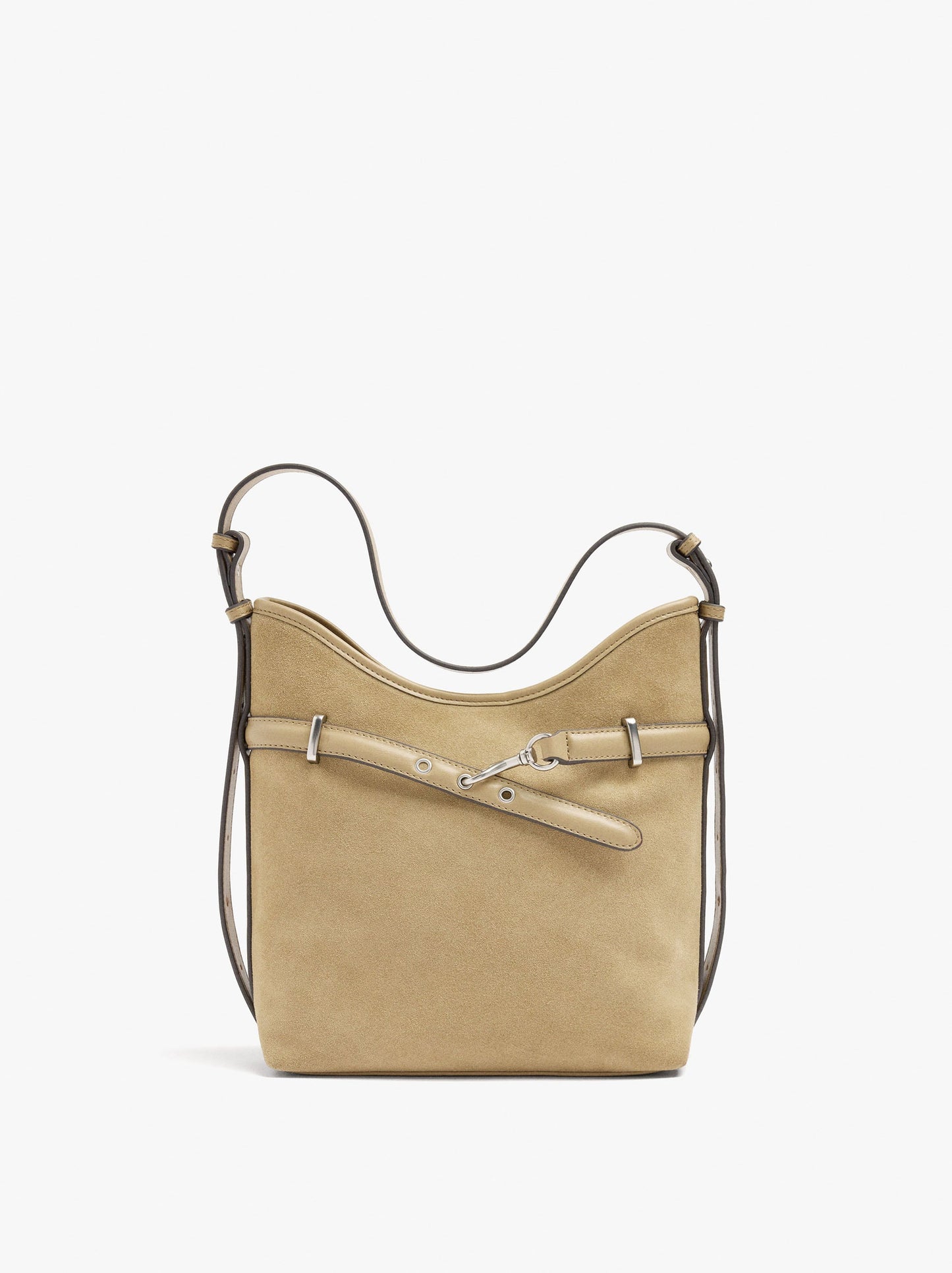 Shoulder Bag With Leather Details With Belt