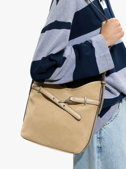 Shoulder Bag With Leather Details With Belt