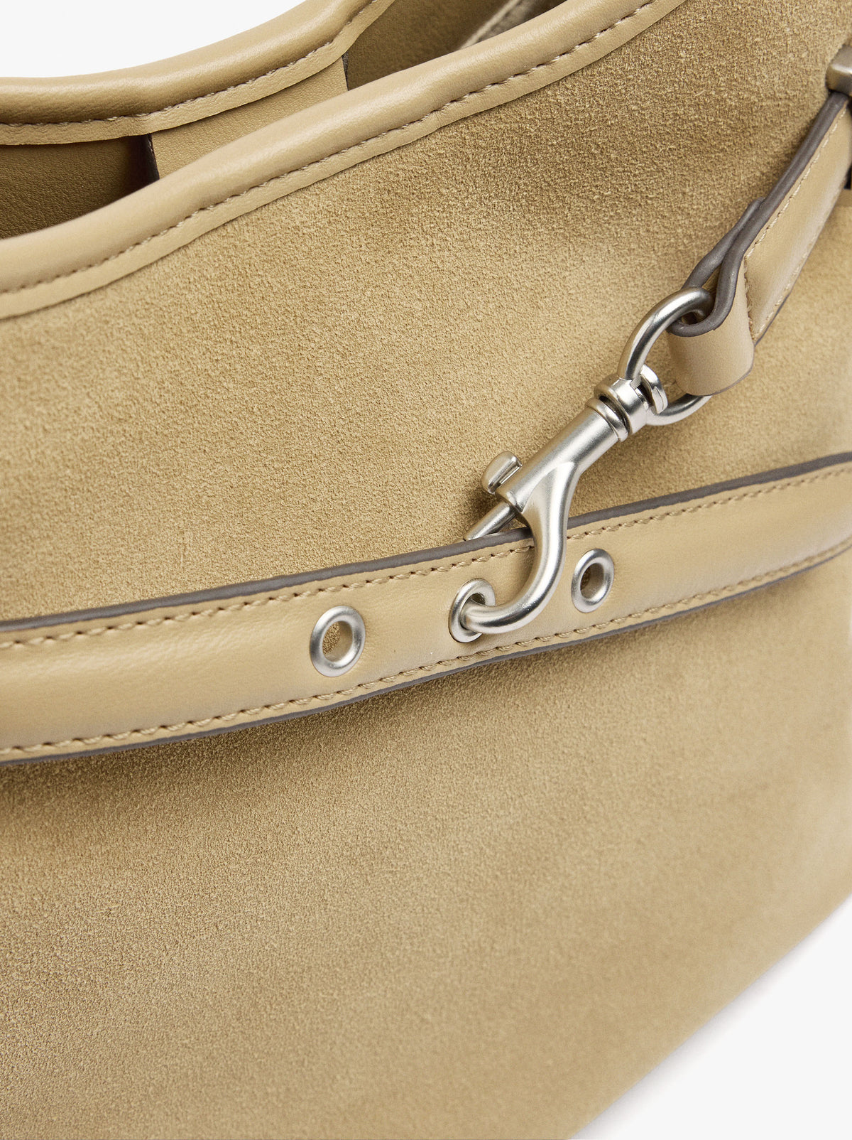 Shoulder Bag With Leather Details With Belt