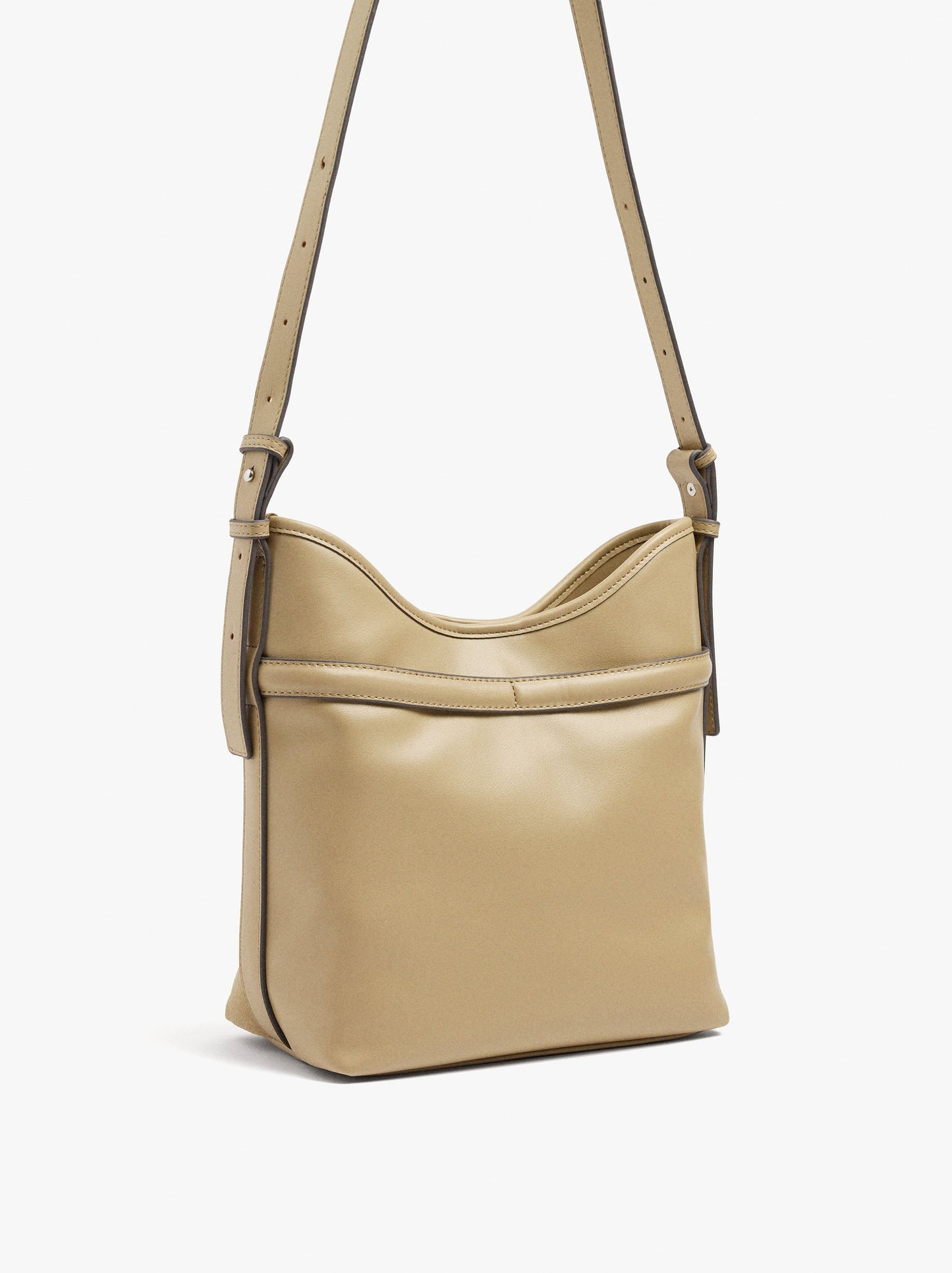 Shoulder Bag With Leather Details With Belt