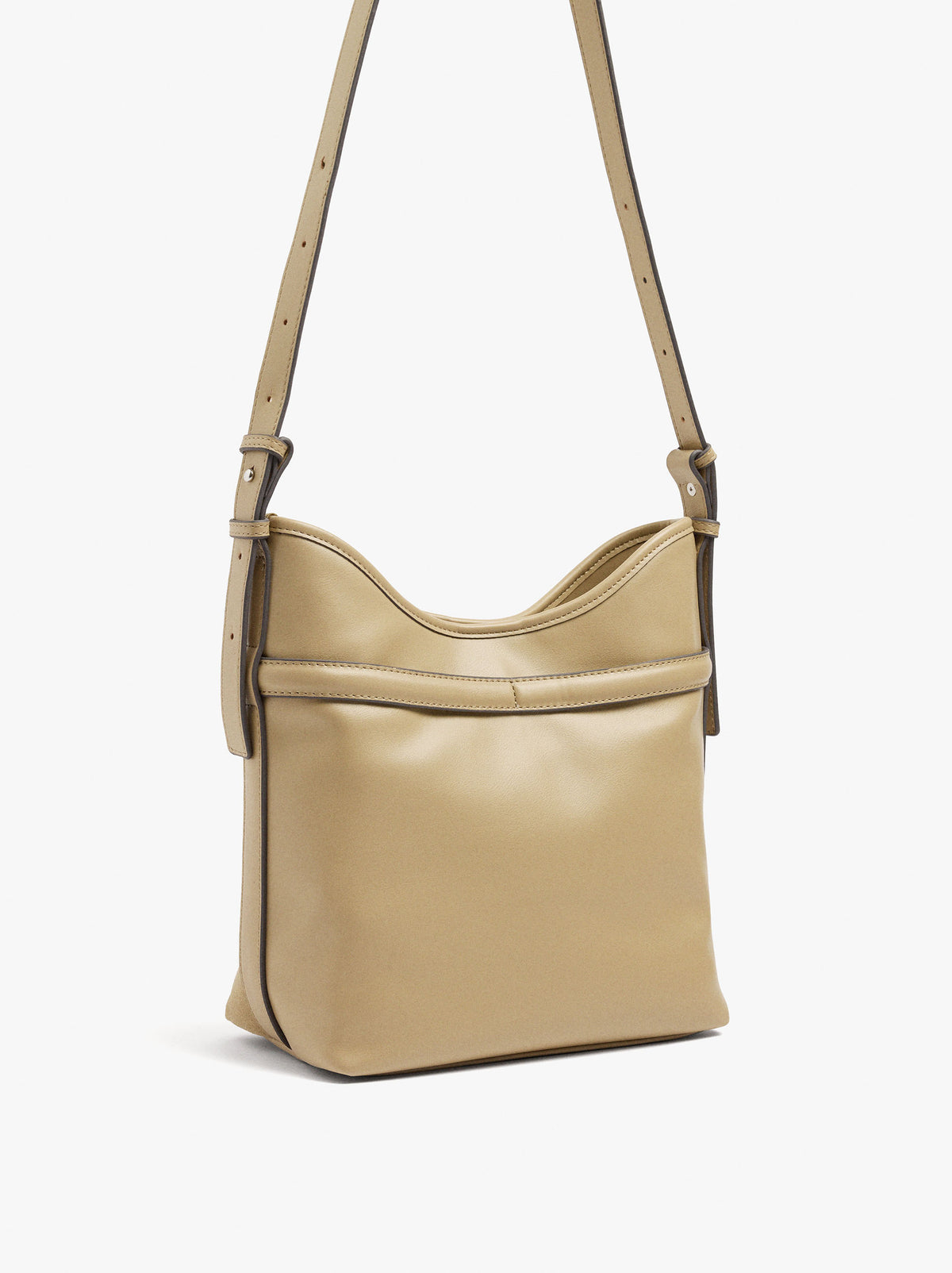 Shoulder Bag With Leather Details With Belt