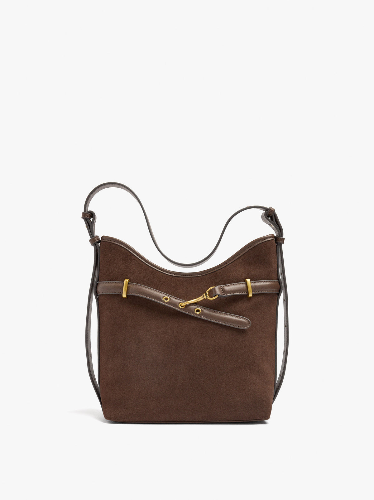 Shoulder Bag With Leather Details With Belt