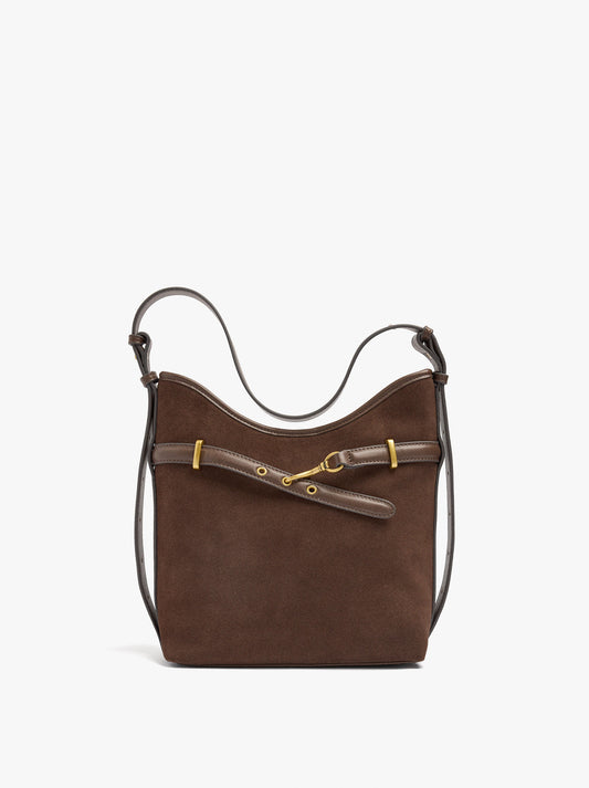 Shoulder Bag With Leather Details With Belt