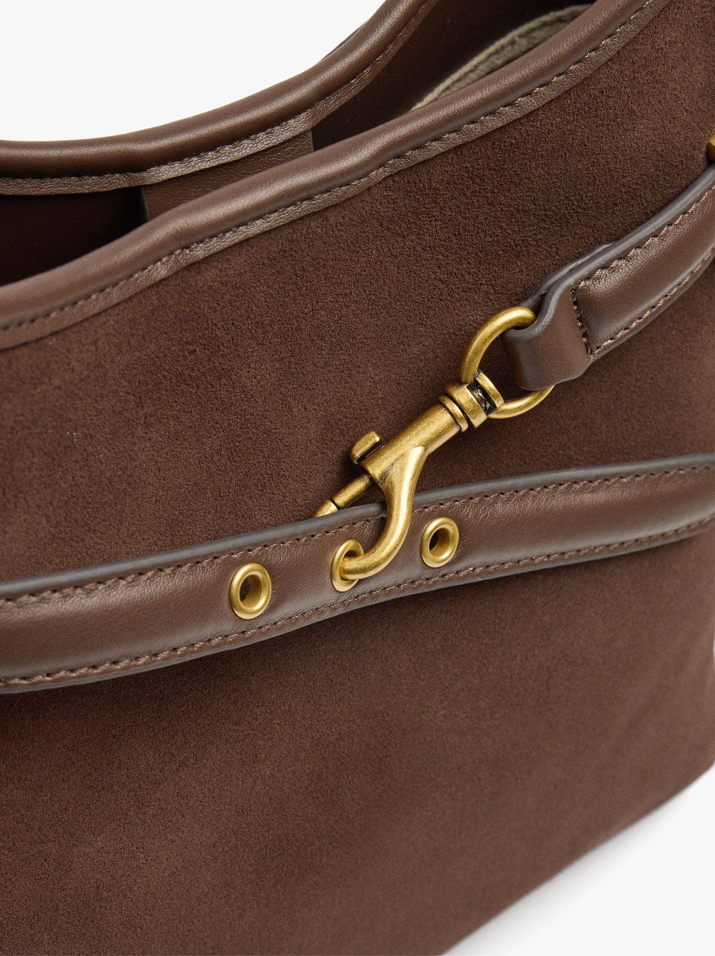 Shoulder Bag With Leather Details With Belt