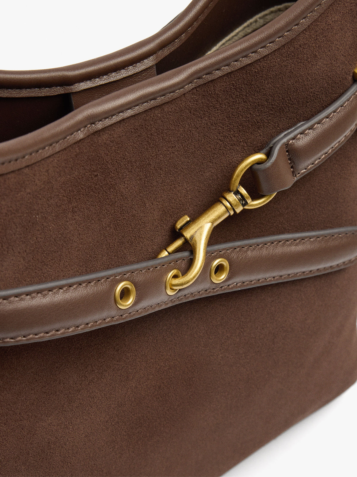 Shoulder Bag With Leather Details With Belt