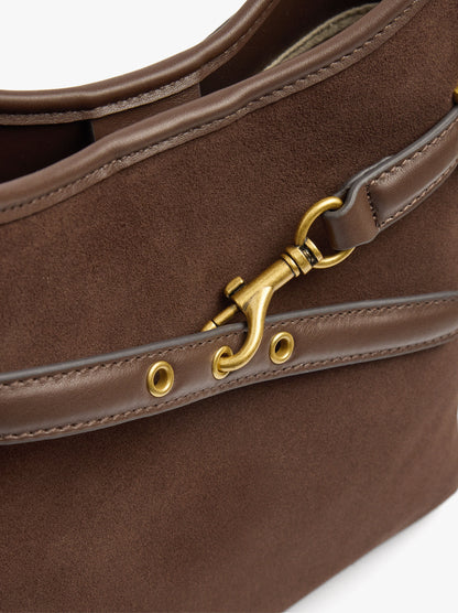 Shoulder Bag With Leather Details With Belt