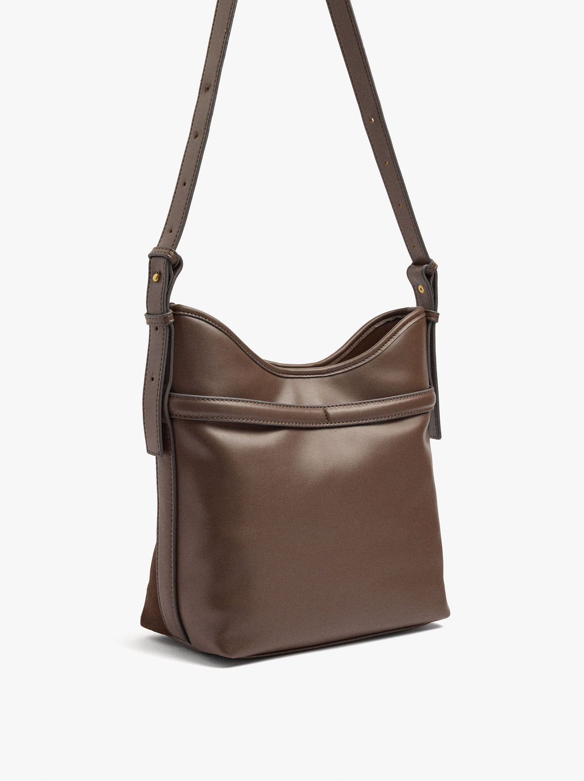 Shoulder Bag With Leather Details With Belt