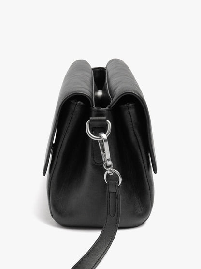 Crossbody Bag With Double Flap With Cracked Effect