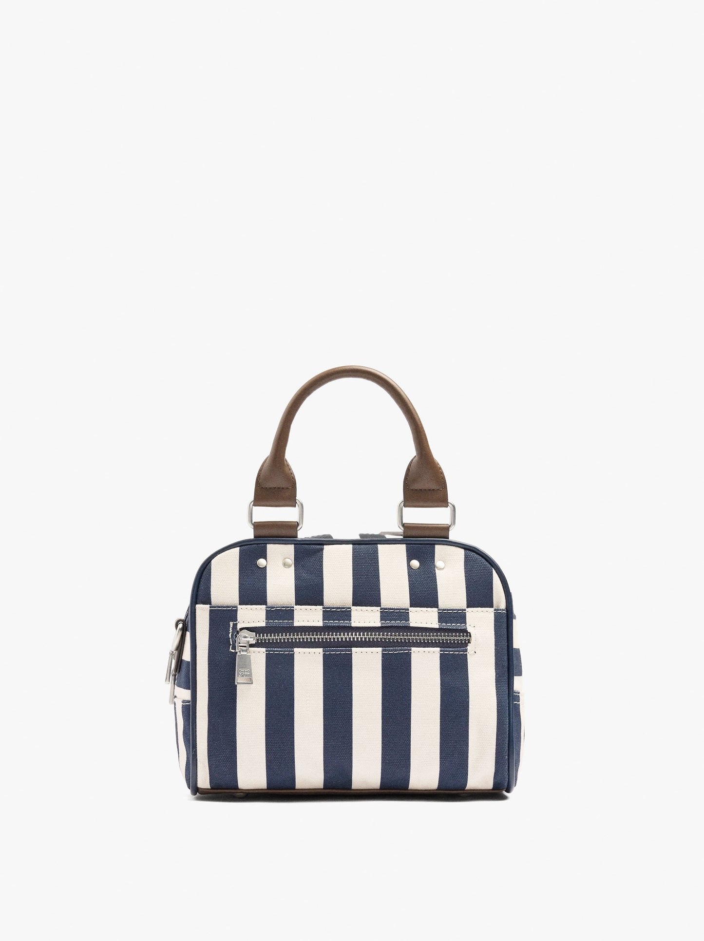 Striped Bowling Bag With Crossbody Bag