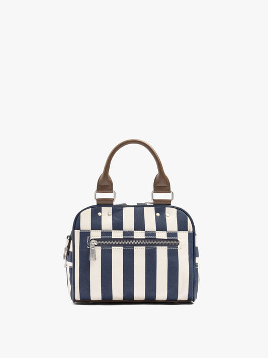 Striped Bowling Bag With Crossbody Bag