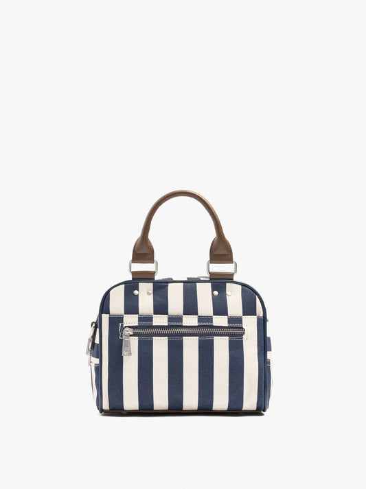 Striped Bowling Bag With Crossbody Bag