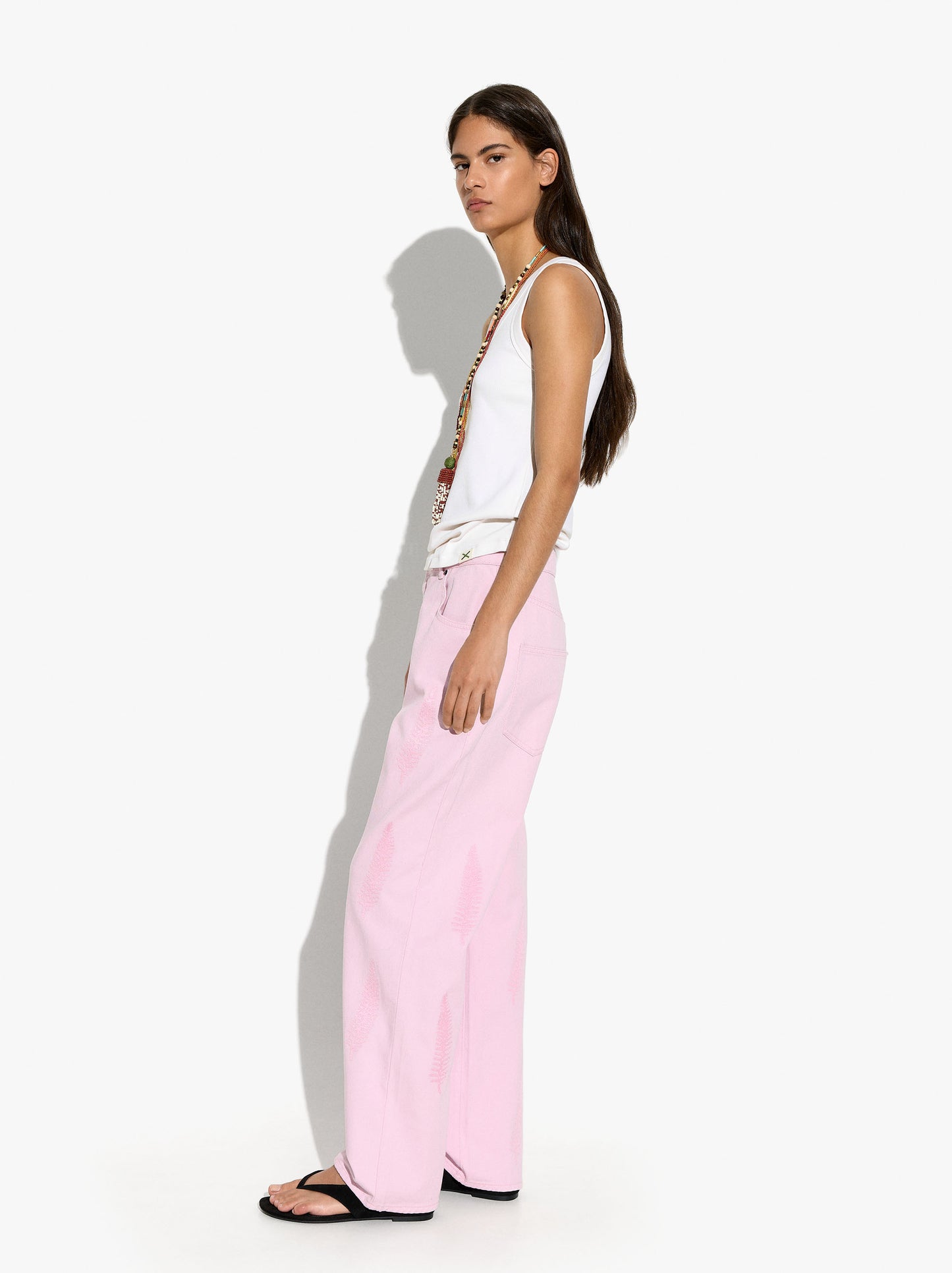 Trousers With 100% Cotton Embroidery