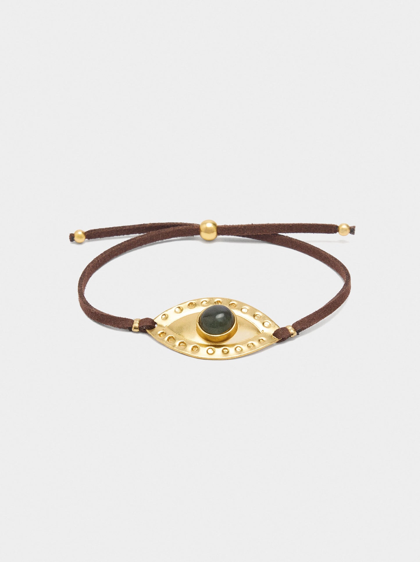 Adjustable Leather Cord Bracelet With Charm