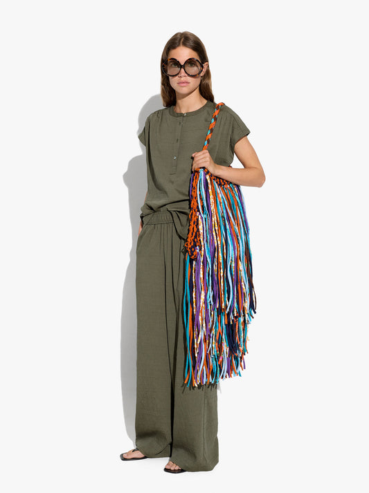 Striped Trousers With Elastic Waist