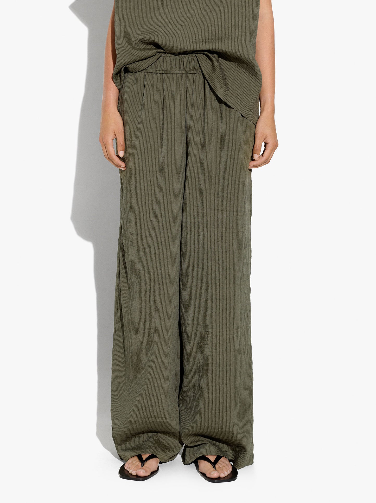 Striped Trousers With Elastic Waist