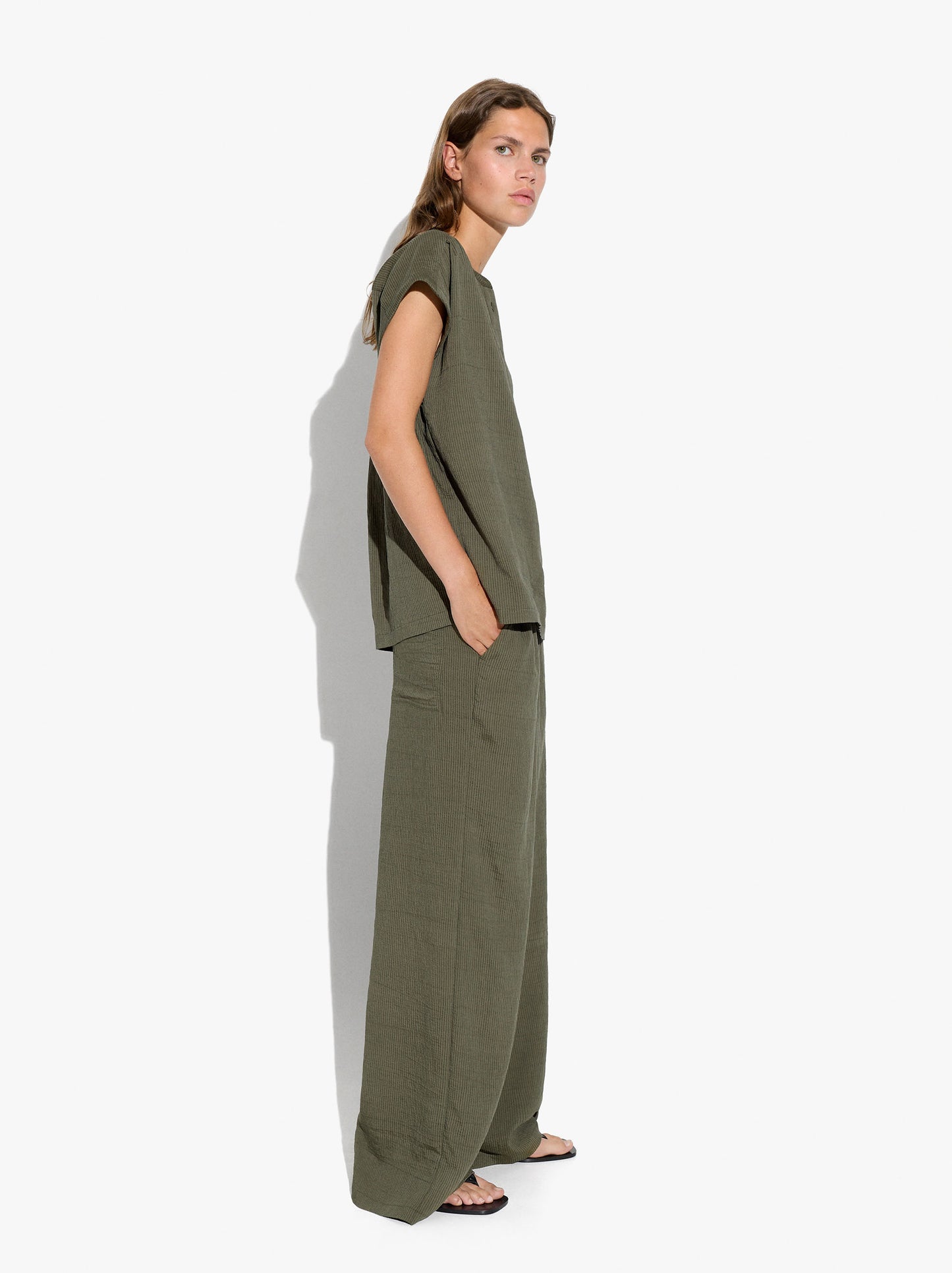 Striped Trousers With Elastic Waist