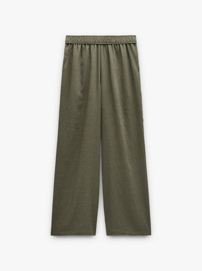 Striped Trousers With Elastic Waist