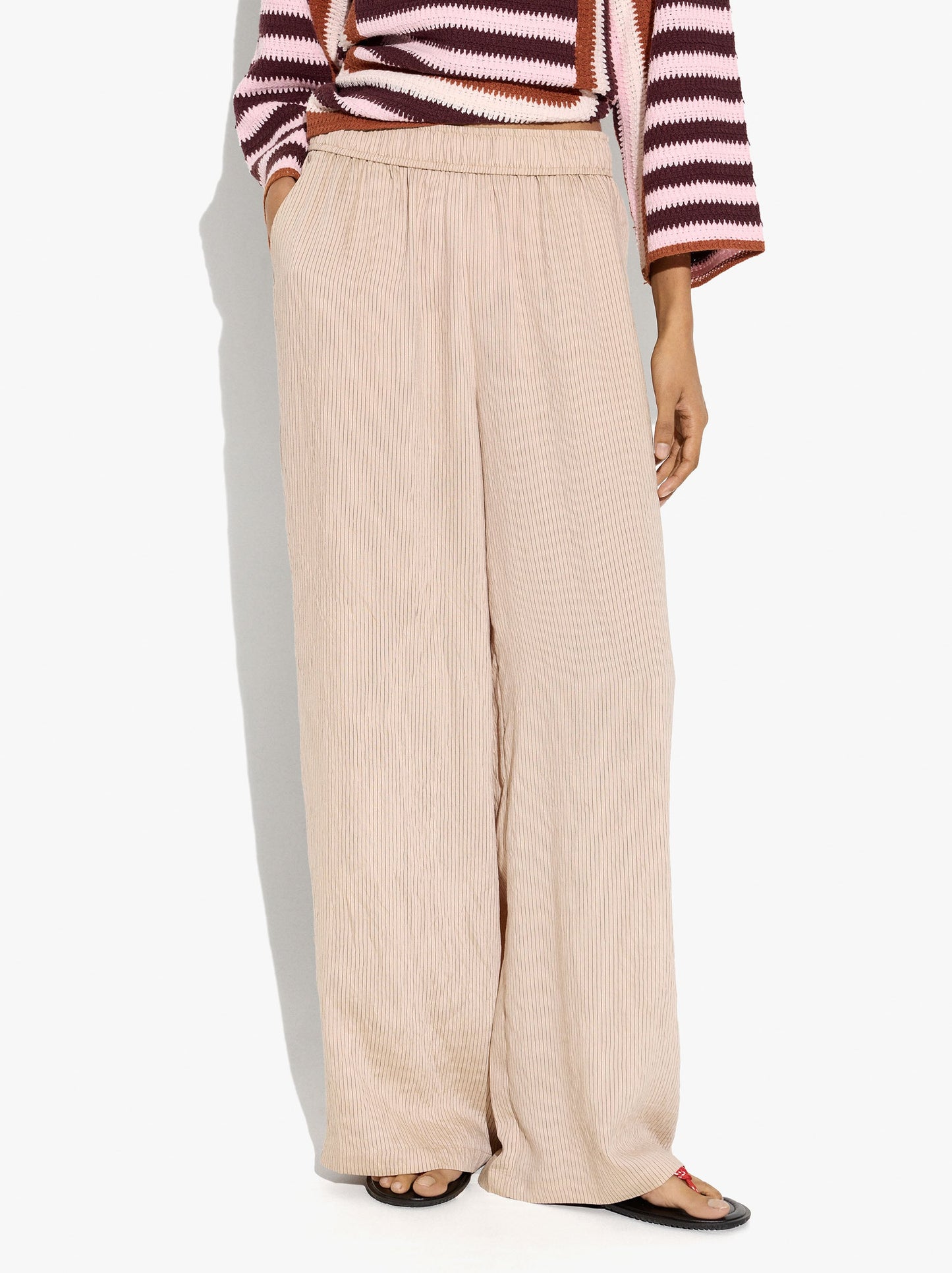 Striped Trousers With Elastic Waist