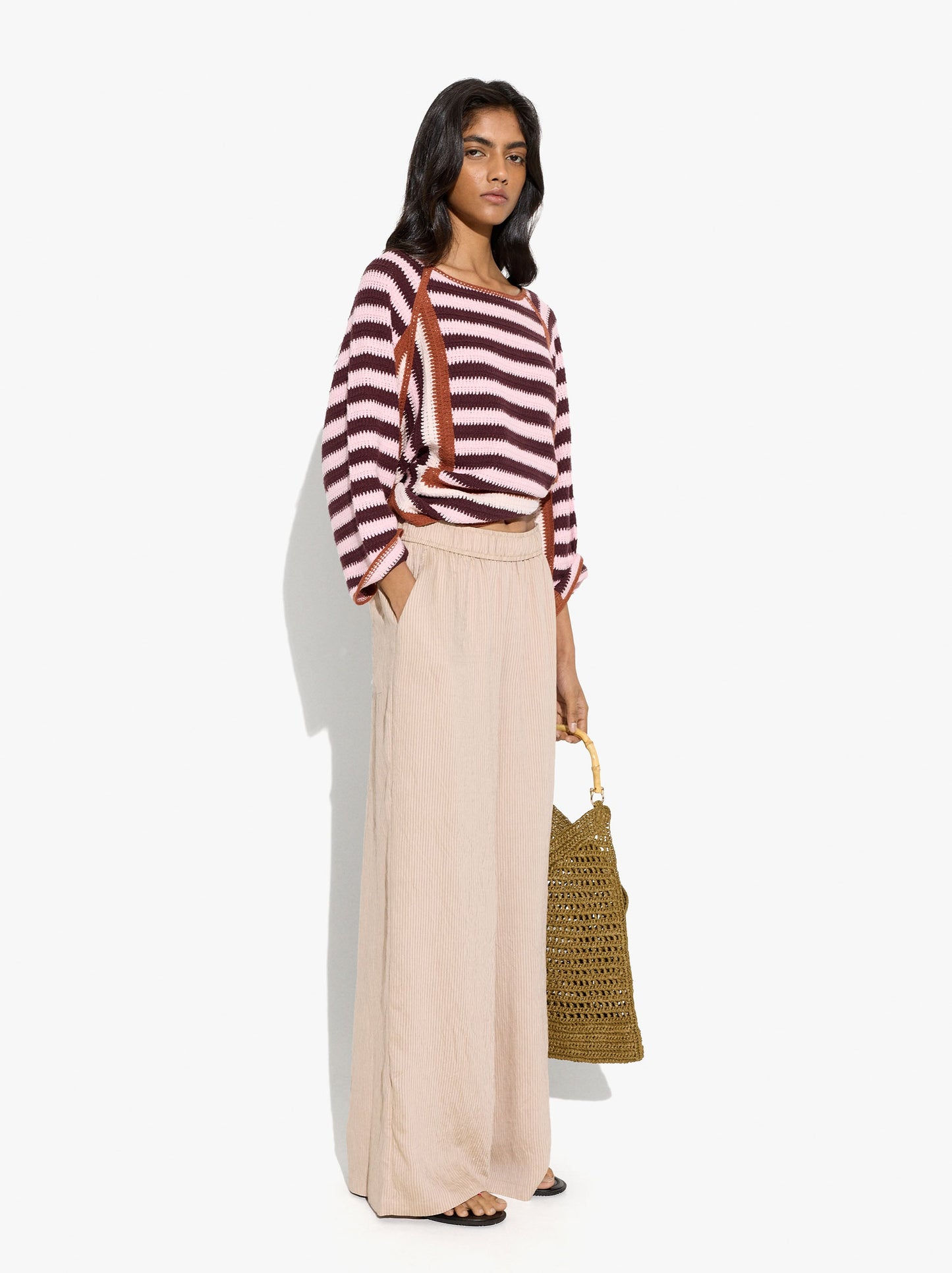 Striped Trousers With Elastic Waist