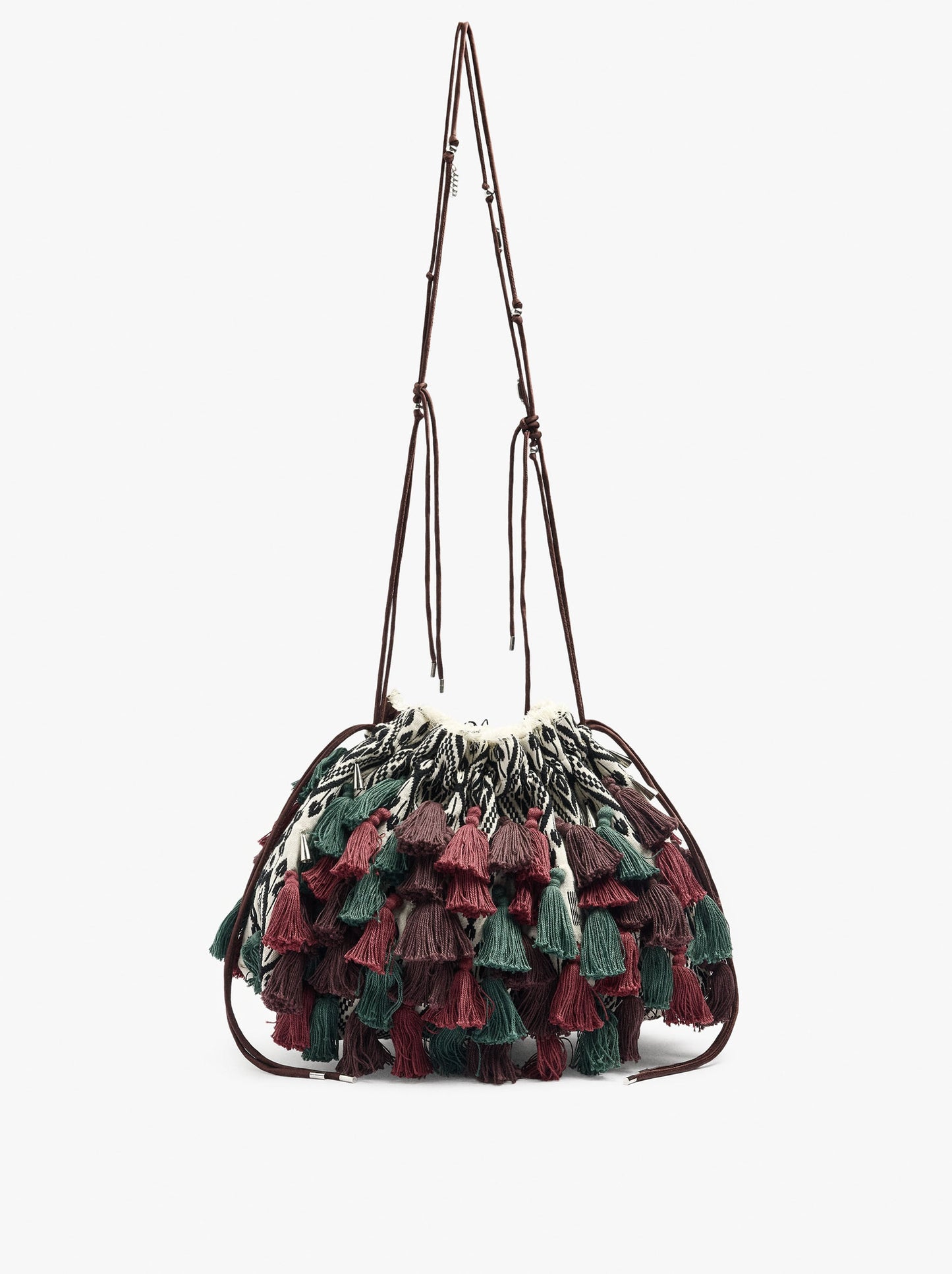 Party Bag In Fabric With Tassels