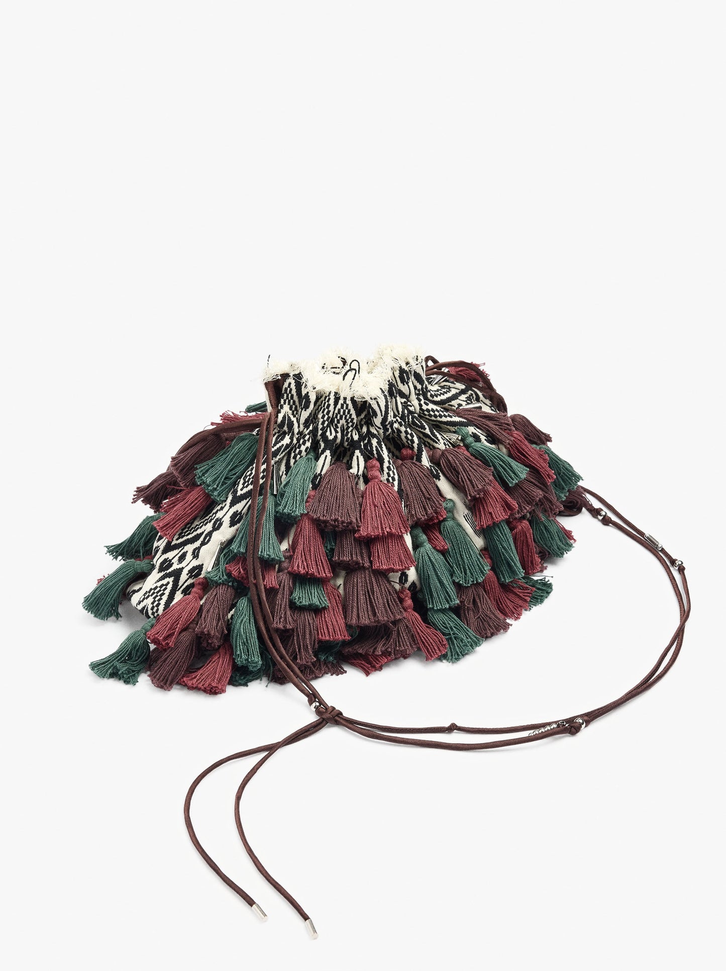 Party Bag In Fabric With Tassels