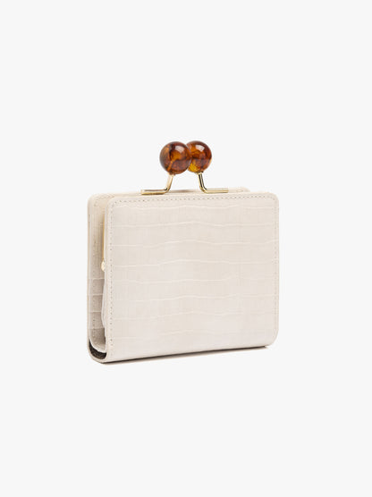 Wallet With Animal Engraving Kiss-Lock Closure