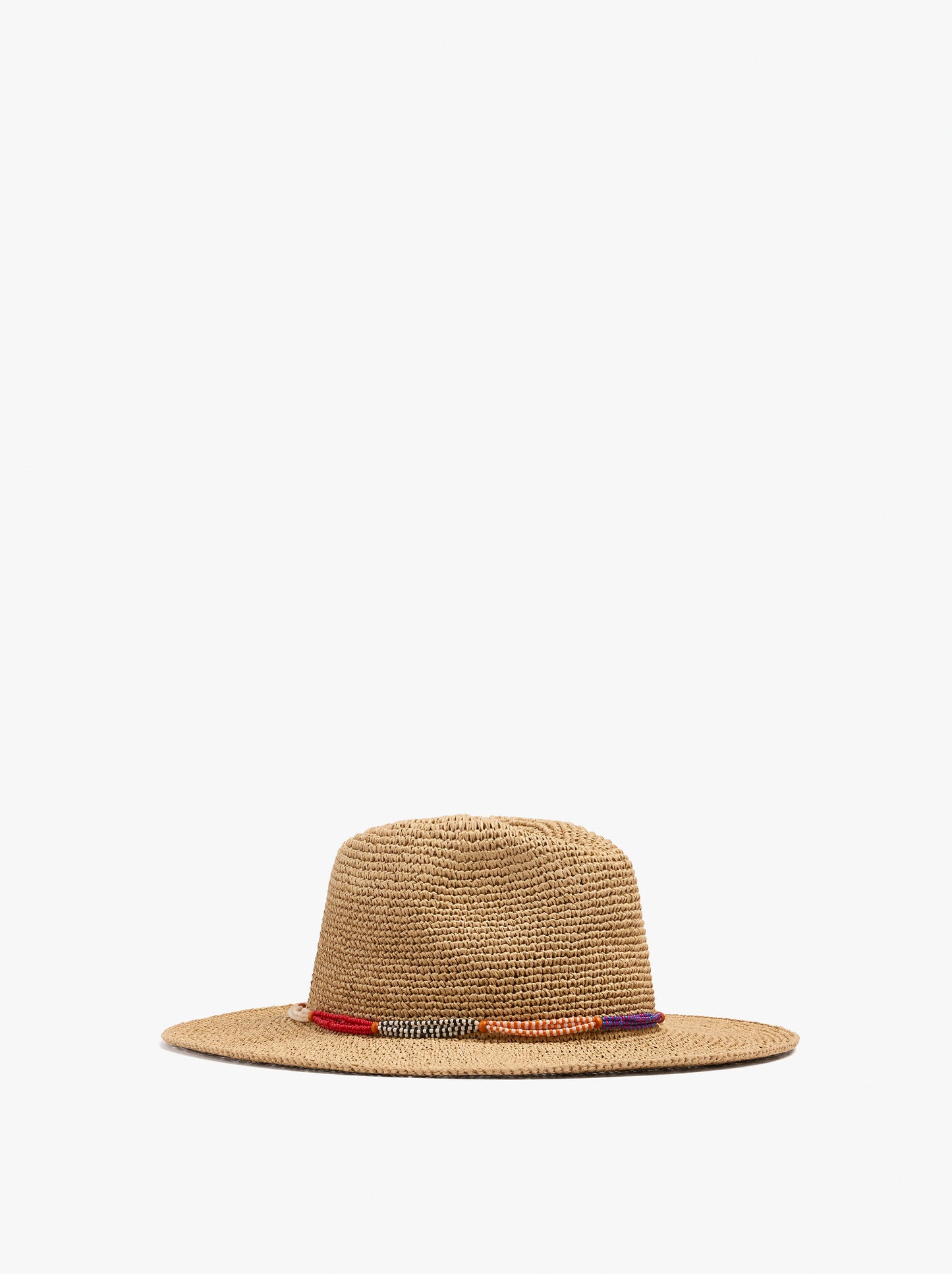 Paper Straw Hat With Beads And Tassels