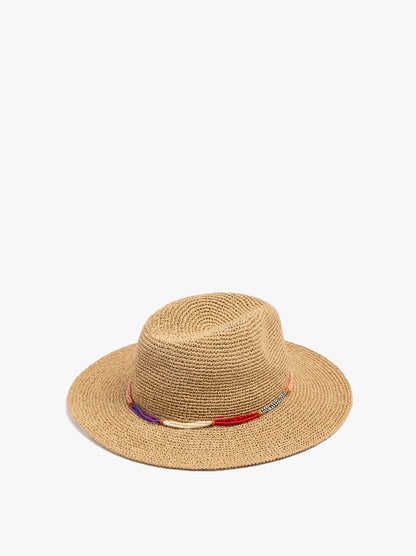 Paper Straw Hat With Beads And Tassels